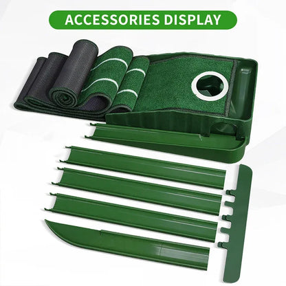 Golf Putting Mat Portable Mini Golf Practice Pad for Indoor Office Training Game