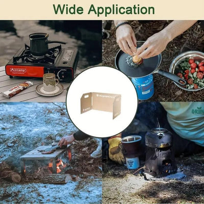 Outdoor Camping Tri Fold Board Portable Folding Windproof Windshield Protector - White