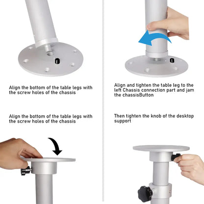 Table Pedestal Telescopic Furniture Leg 46-70cm Height Adjustable Easy Installation Detachable Aluminum Alloy Support for RV Boat Caravan Motorhome