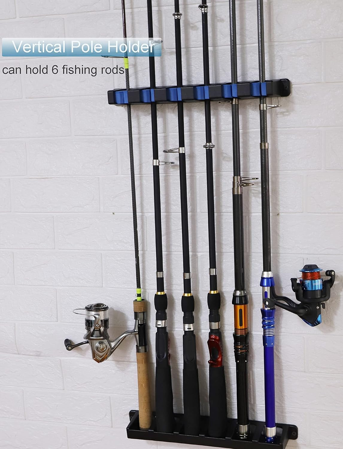 Vertical Fishing Rod Storage Rack Holder Wall Mount,6-Rod Fishing Pole Holder Wall Fishing Rod Storage Fixed Stand,Fishing Rod Holder Wall Mount Fishing Rod Holder Fishing Rod Storage Rack