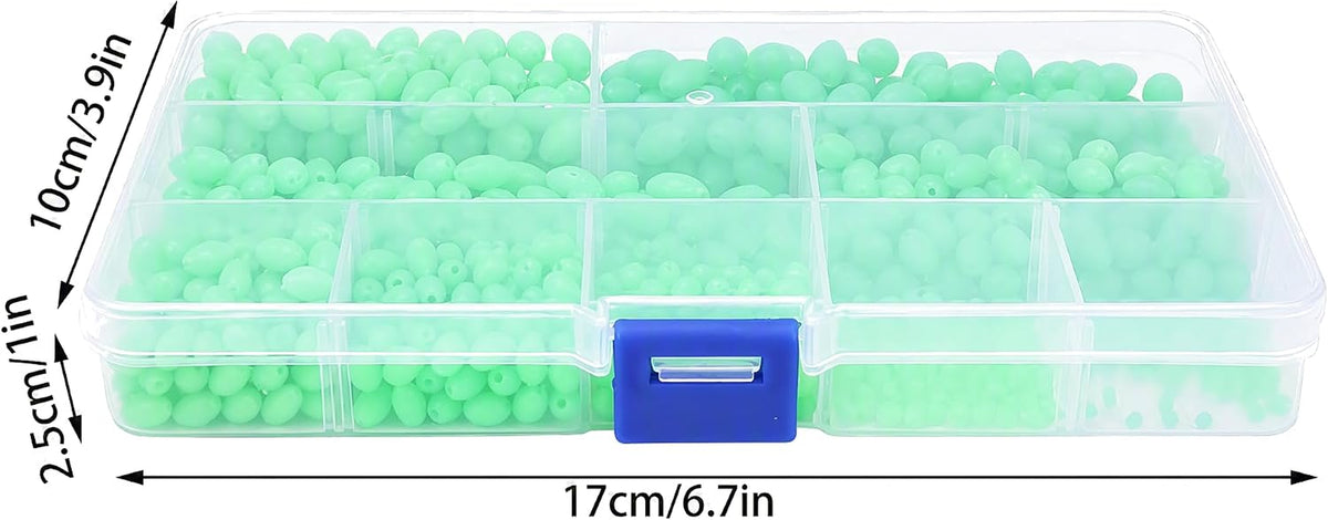 Fishing Beads Kit, 900 Pcs Luminous Multimodel Non Slip Plastic Beads