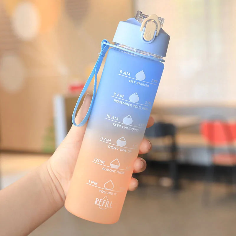 700ML Running Water Bottle Soft Water Bottle Time Marker Cup Portable Water Bottle for Outdoor Sport YDSH01