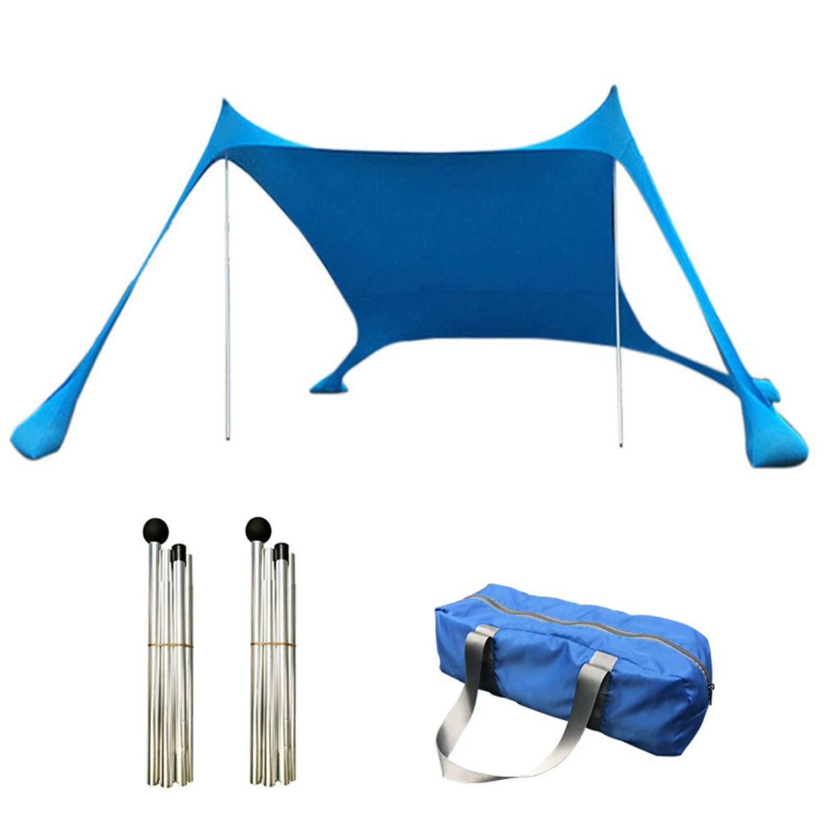 Outdoor Beach Tent Sun Shelter Camping Shades Tents Windproof One-Piece Beach Canopy Tents UPF50+ Portable Family Tent for Bea