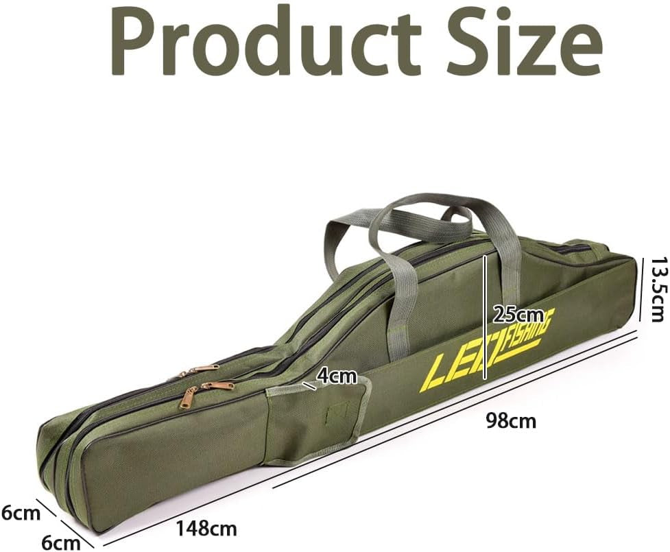 Folding Fishing Bags,Folding Fishing Tackle Storage Bags,Portable Fishing Rod Bag,Fishing Tackle Package,Fishing Rod Bag with Handle,For Fishing Camping,150Cm