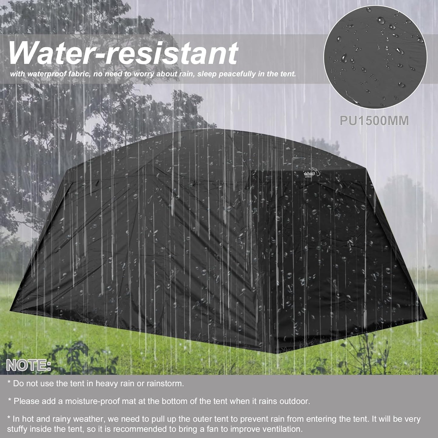 4-6 Person /8-10 Person Camping Tent with 3 Door 2 Room Large Family Cabin Tents, Double Layer Waterproof Portable Glamping Tent, Big Tents for Outdoor Camping Hiking and Backpacking