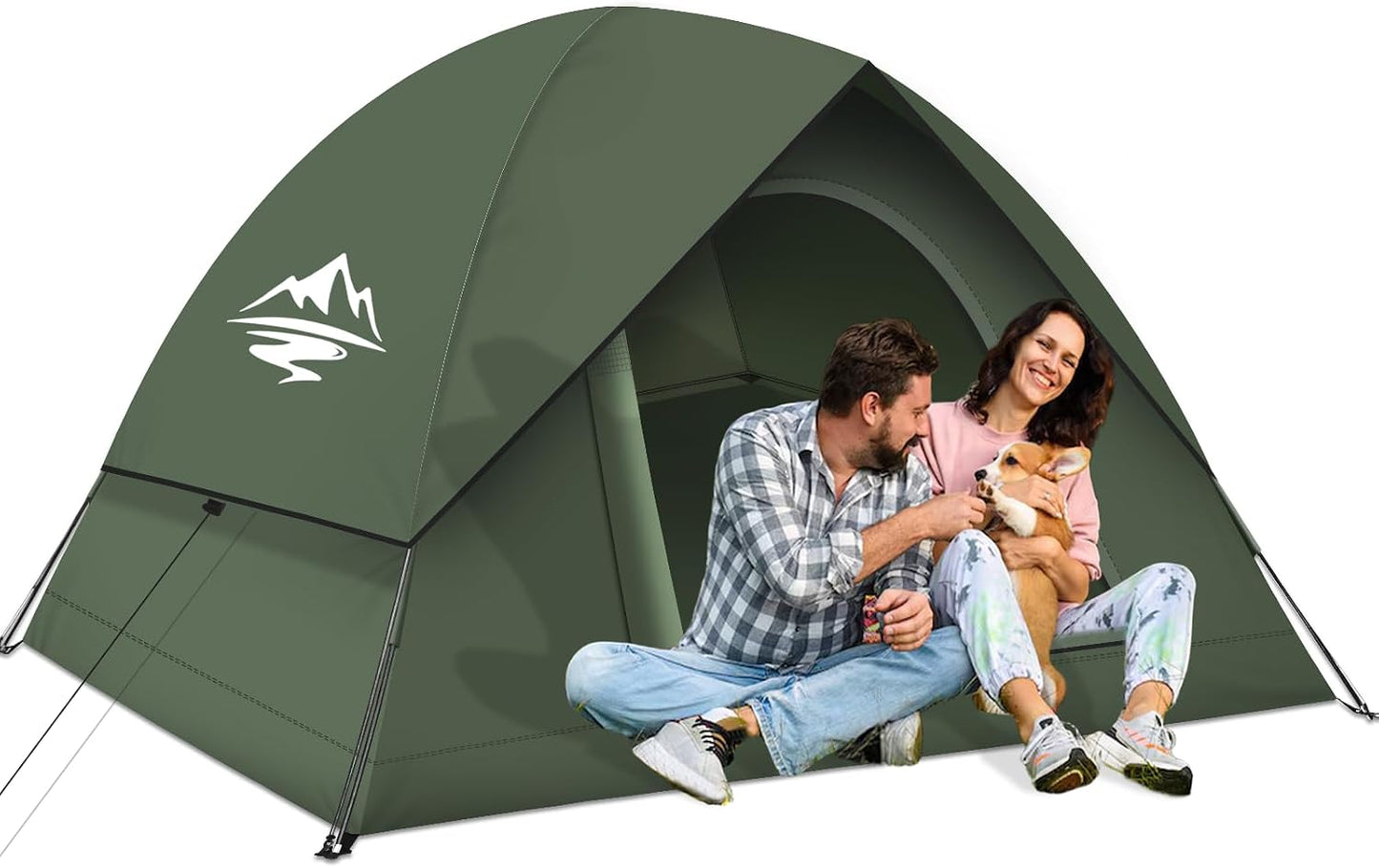 Tents for Camping 3-4 Person with Rainfly, Camping Tents 100% Waterproof, Outdoor Dome Tent Easy Setup, Backpacking Tent for Adventure, Festivals, Backyard (Not Crowded for 2 People)