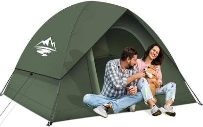Tents for Camping 3-4 Person with Rainfly, Camping Tents 100% Waterproof, Outdoor Dome Tent Easy Setup, Backpacking Tent for Adventure, Festivals, Backyard (Not Crowded for 2 People)