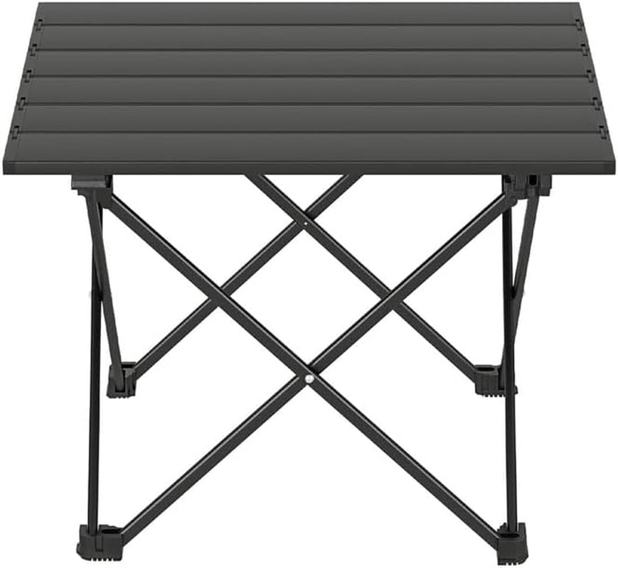 Folding Camping Table, Aluminium Portable Picnic Desk, 40Cm Black
