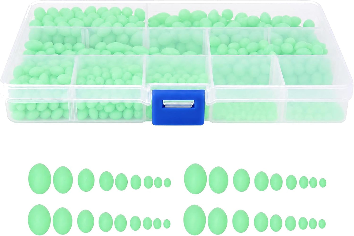 Fishing Beads Kit, 900 Pcs Luminous Multimodel Non Slip Plastic Beads