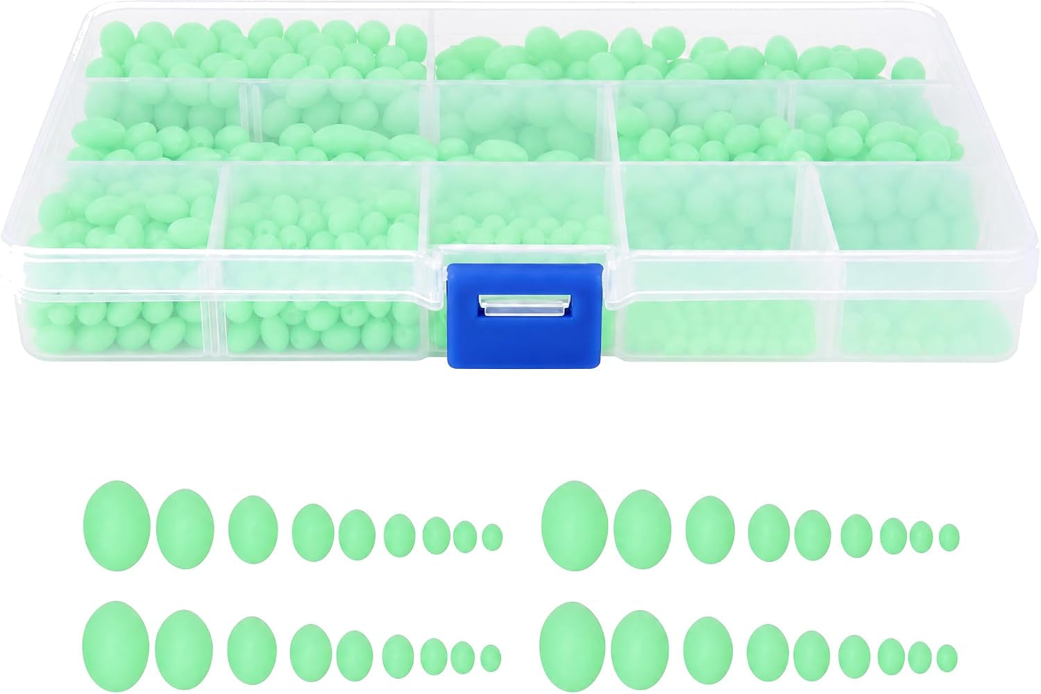 Fishing Beads Kit, 900 Pcs Luminous Multimodel Non Slip Plastic Beads