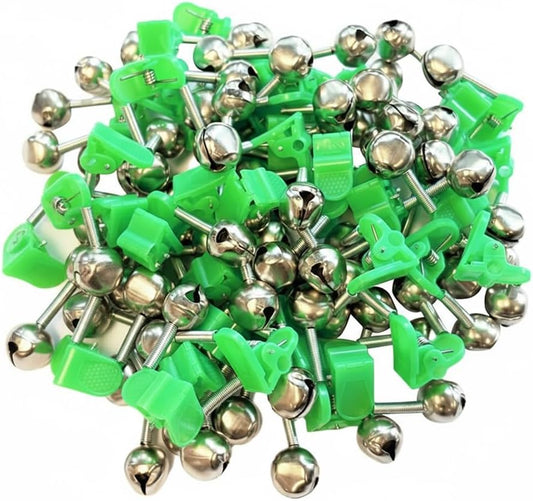 50PCS Fishing Rod Bells Clip – Dual Alert Fishing Bells for Rod Tip, Clip-On Bite Alarm for Night and Ice Fishing, Loud Sound Fishing Equipment Accessories