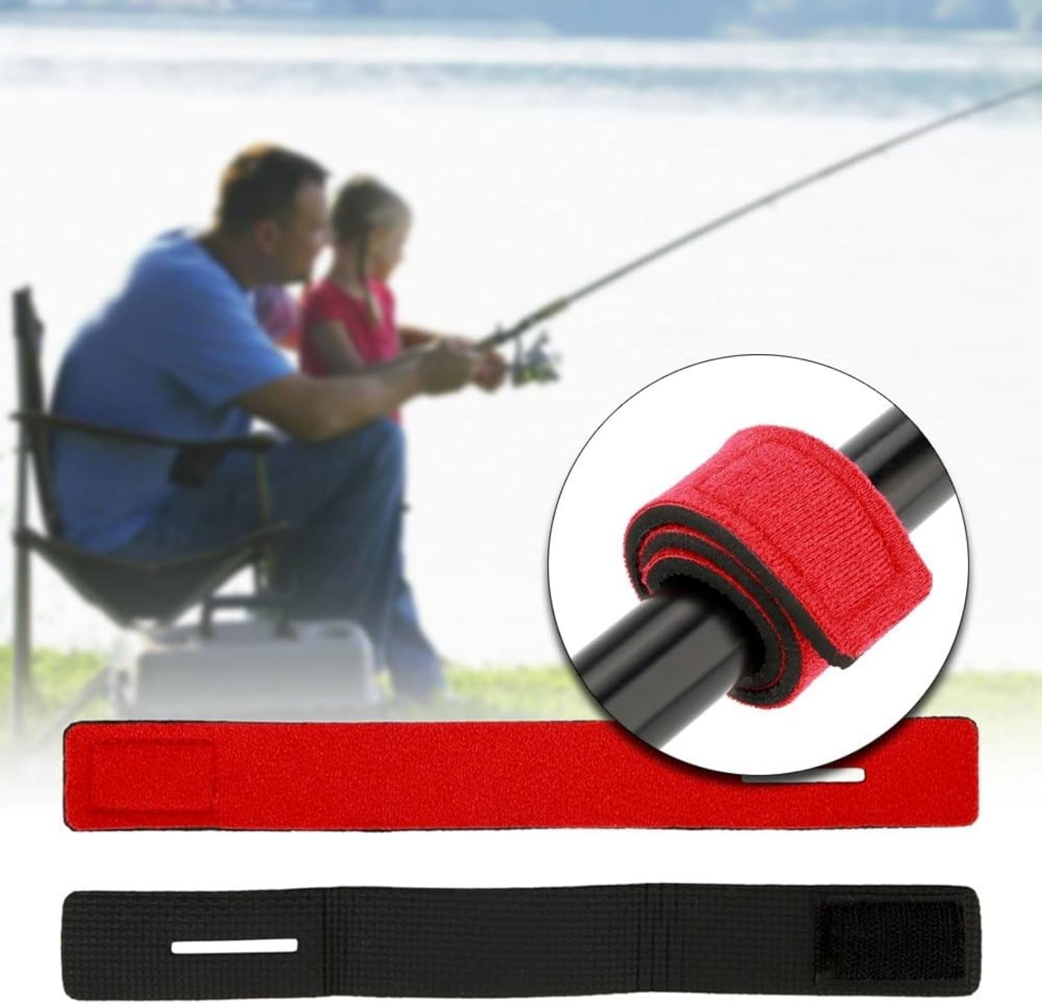 Fishing Rod Ties 12 Pcs Fishing Pole Straps Fishing Rod Straps Holder Fishing Pole Holder Belt Elastic Fishing Rod Holder Strap (25 Cm)