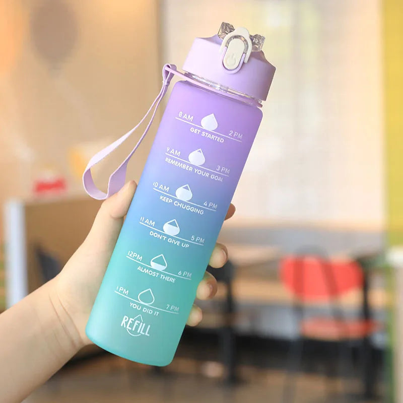 700ML Running Water Bottle Soft Water Bottle Time Marker Cup Portable Water Bottle for Outdoor Sport YDSH01