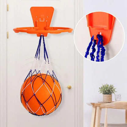 Wall Mounted Basketball Hoop with Basketball Mesh Bag No. 7 Silent Ball Set Indoor Hangings Basketball Goal Hoop Net for Kids