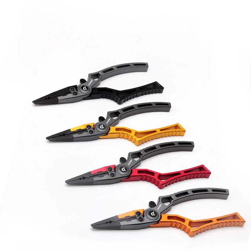 Booms Fishing X1 Aluminum Fishing Pliers Saltwater Surf Fishing Tackle Kit Fishing Multitool Hook Remover Braided Fishing Line