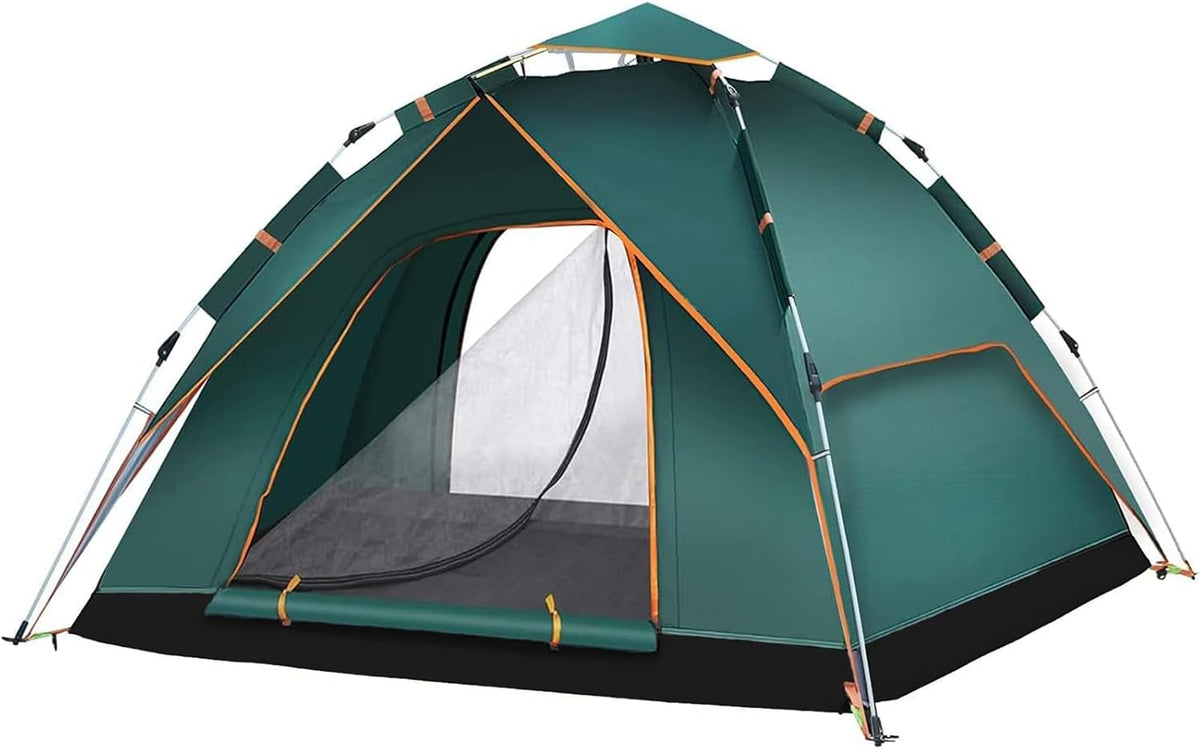 Camping Tent 3-4 Persons,  Pop up Tents Removable Instant Tent 2 Door Breathable Waterproof UV Protection, Family Dome Tent for Family Outdoor Sports Travel Picnic with Carrying Bag