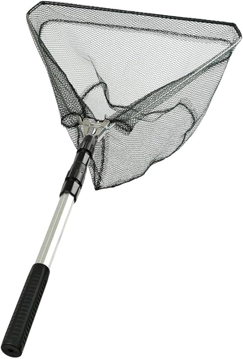 Foldable Fishing Net,Lightweight, Portable, Retractable, Suitable for Trout and Bass Fishing, Aluminum Alloy Handle,Durable Nylon Net for Safe Fishing or Release, Length 21 Inches,Special Fishing Net