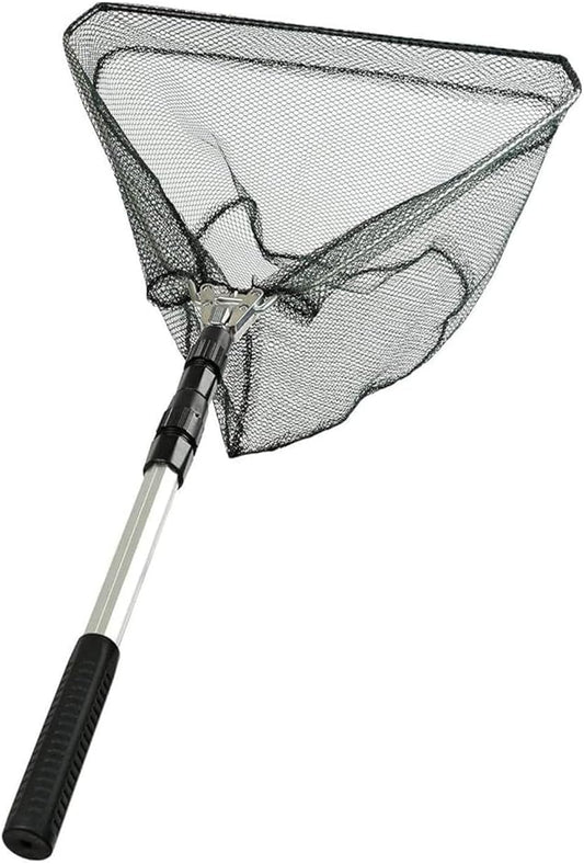 Foldable Fishing Net,Lightweight, Portable, Retractable, Suitable for Trout and Bass Fishing, Aluminum Alloy Handle,Durable Nylon Net for Safe Fishing or Release, Length 21 Inches,Special Fishing Net