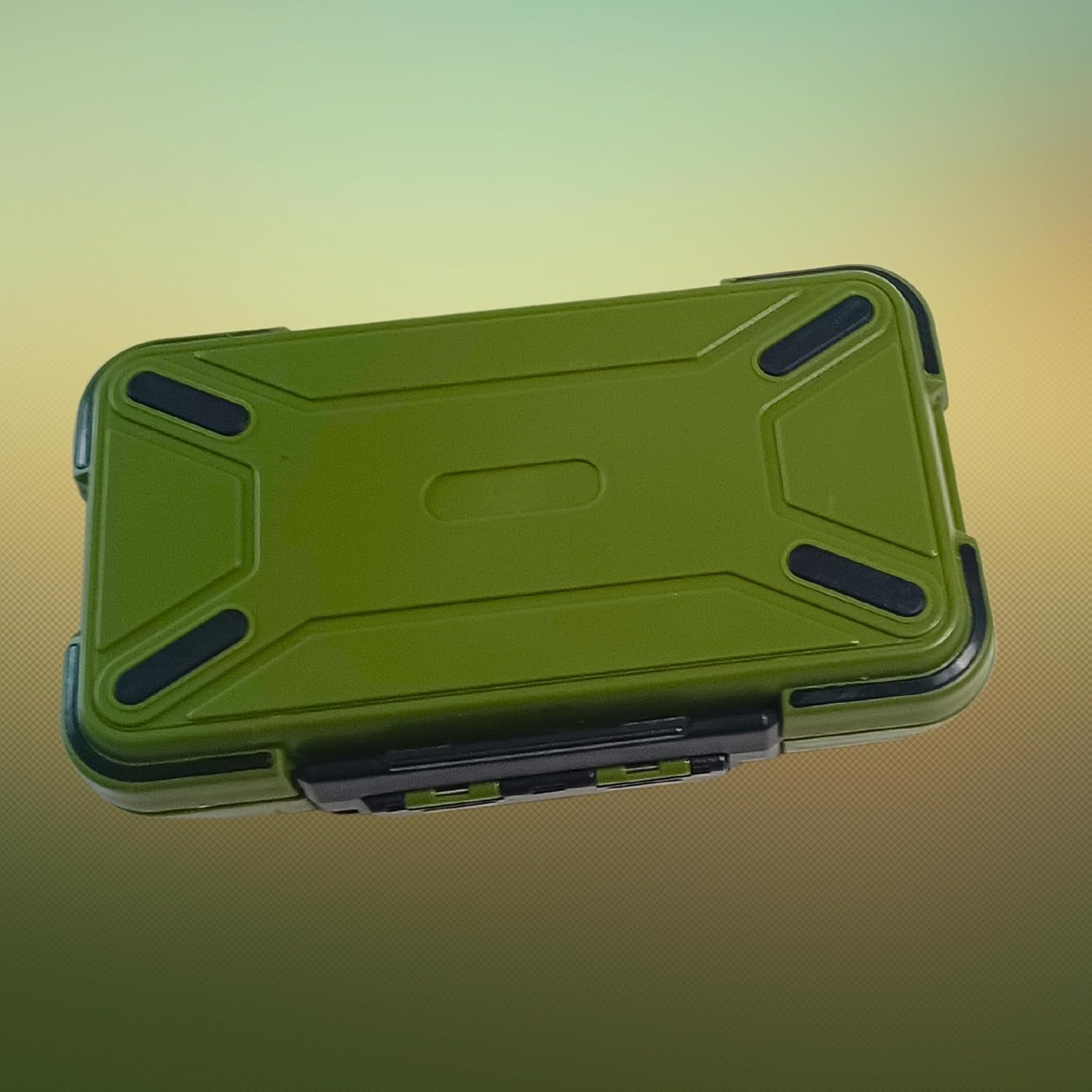 Compact Waterproof Fishing Tackle Box for Hooks, Lures, Jigs - Small Green