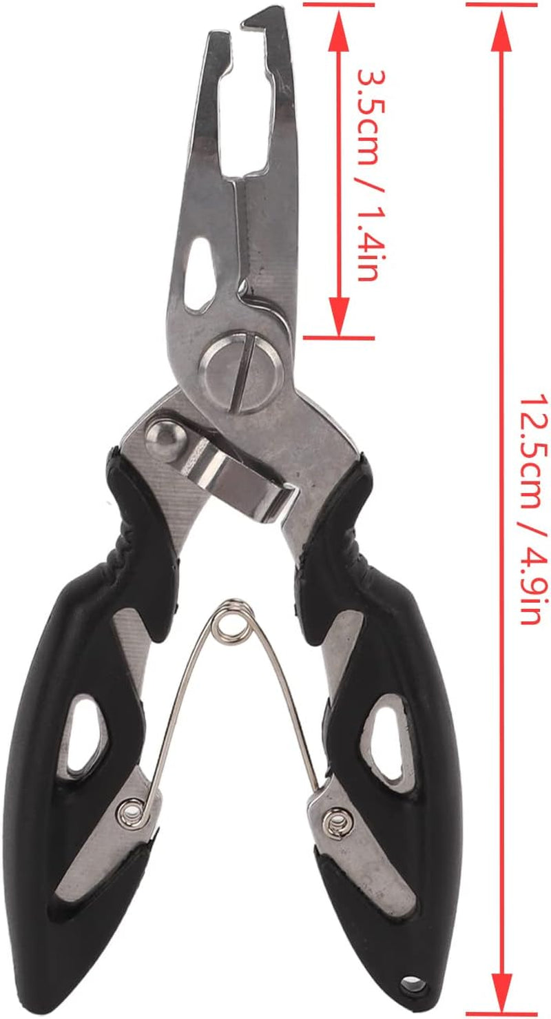 Fishing Pliers, Stainless Steel Fishing Scissors Multifunctional Fish Line Cutter Hook Remover with Ergonomic Handle, for Anglers Outdoor Accessories