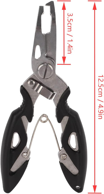 Fishing Pliers, Stainless Steel Fishing Scissors Multifunctional Fish Line Cutter Hook Remover with Ergonomic Handle, for Anglers Outdoor Accessories