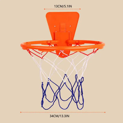 Wall Mounted Basketball Hoop with Basketball Mesh Bag No. 7 Silent Ball Set Indoor Hangings Basketball Goal Hoop Net for Kids