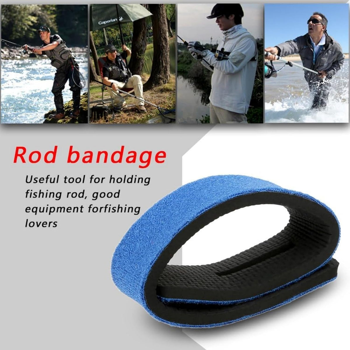 Fishing Rod Ties 12 Pcs Fishing Pole Straps Fishing Rod Straps Holder Fishing Pole Holder Belt Elastic Fishing Rod Holder Strap (25 Cm)