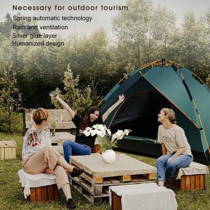Camping Tent 3-4 Persons,  Pop up Tents Removable Instant Tent 2 Door Breathable Waterproof UV Protection, Family Dome Tent for Family Outdoor Sports Travel Picnic with Carrying Bag